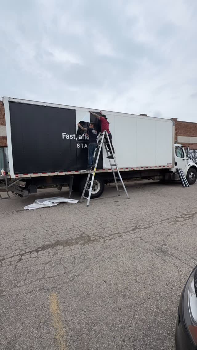 Commercial box truck, mid-wrap