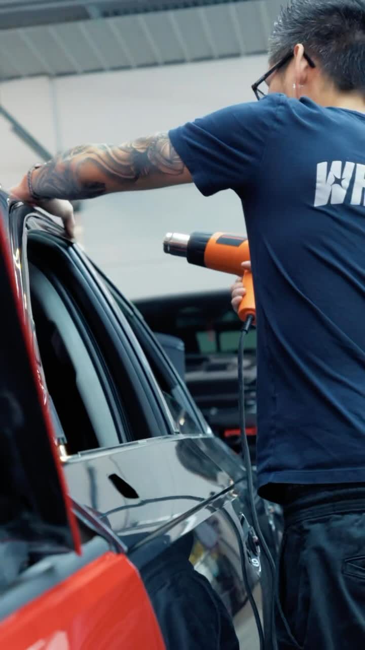 Tint being heat-formed at Wrap Haus London